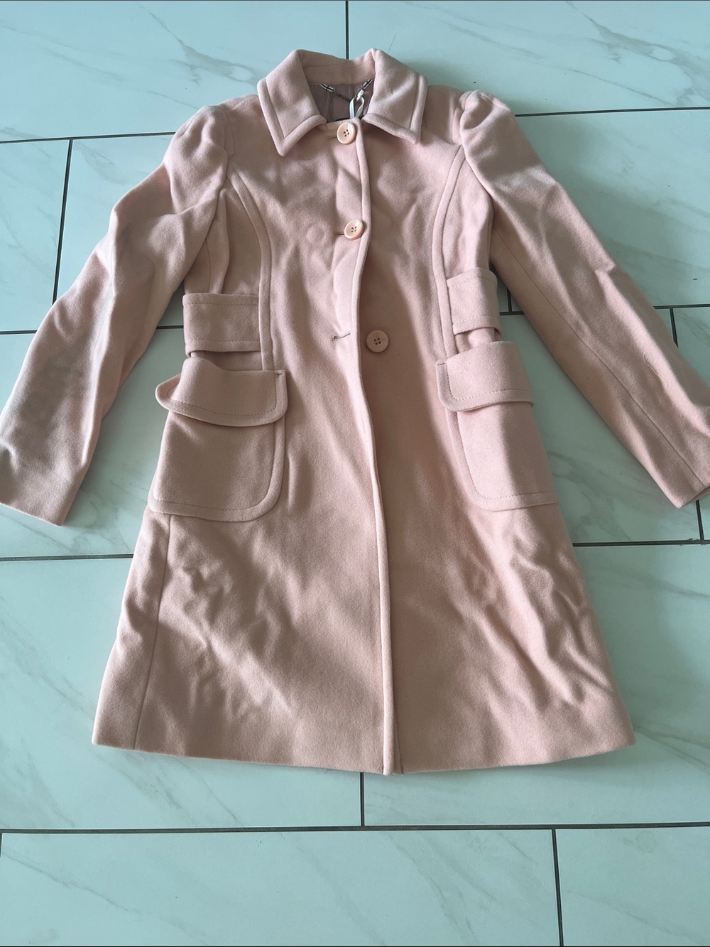 Max&co Women's Light Pink Wool-Blend Coat